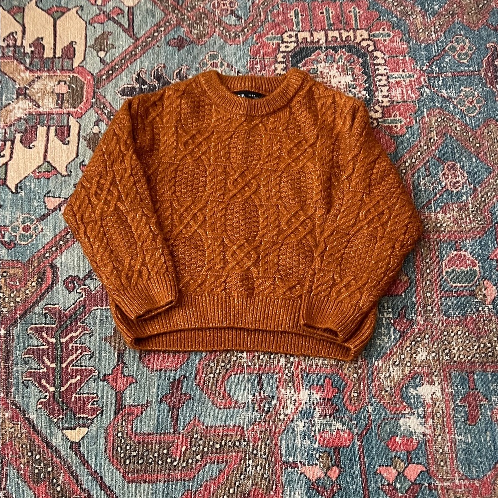 Zara Kids Cable Knit Sweater - Burnt Orange